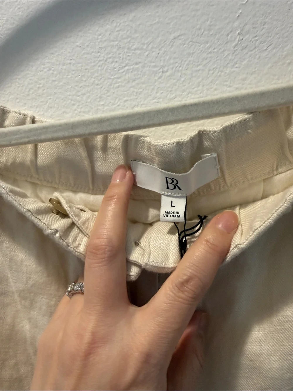 Banana Republic Wide Leg Linen Pants in Natural Cream
